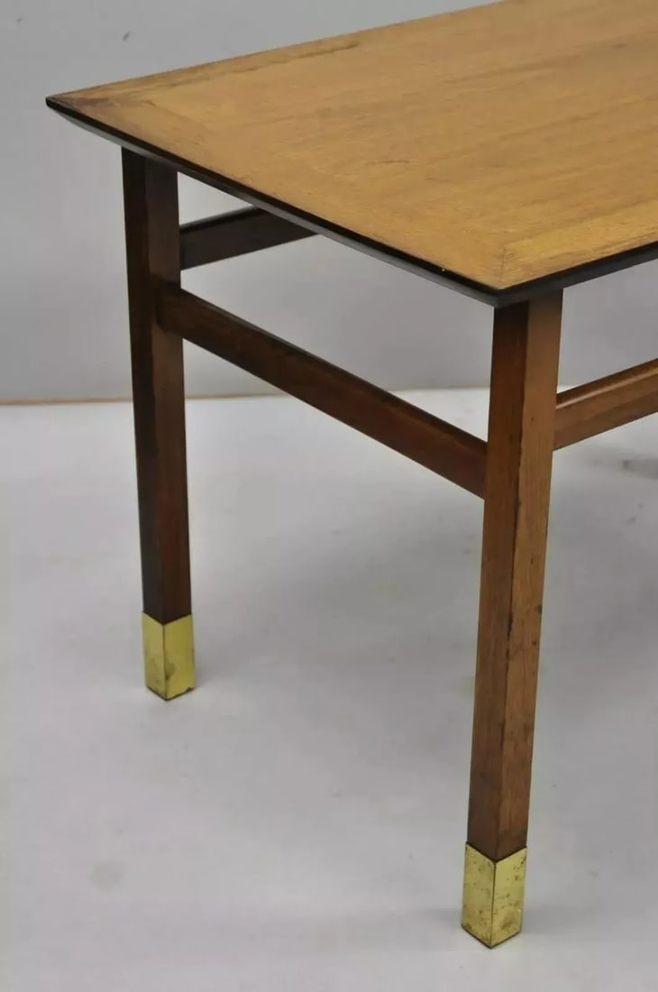 Mid 20th Century Mid Century Modern Walnut & Brass American of Martinsville End Tables - a Pair - 4