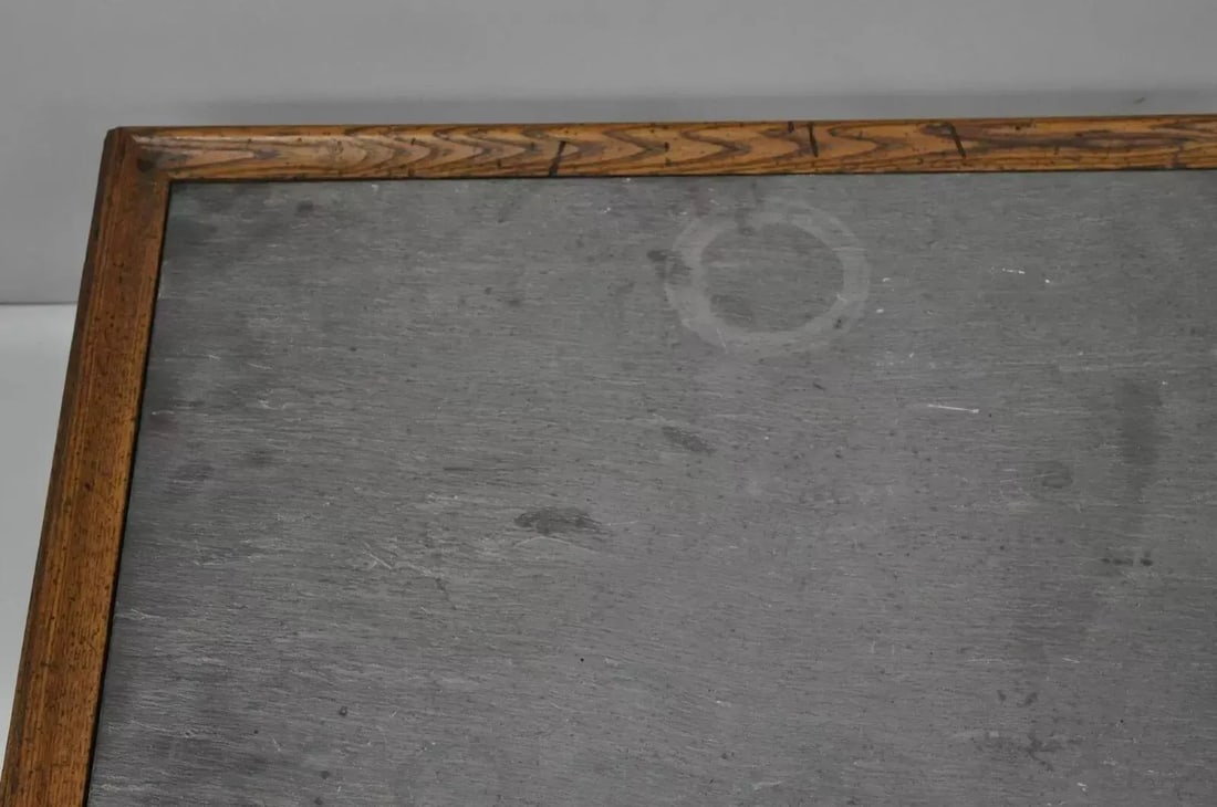 Henredon Town & Country French Style Carved Oak Wood Slate Top Low Accent Table - 6