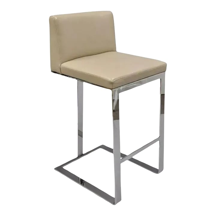 Savor Royce Metal Chrome Bar Stool Caress Taupe Leather Century Furniture: Savor Royce Metal Chrome Bar Stool Caress Taupe Leather Century Furniture F. Item features a heavy steel construction, polished chrome finish, taupe leather upholstery, clean modernist lines, great