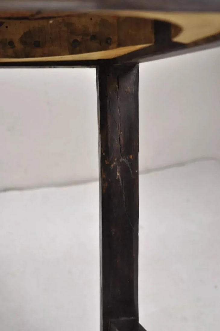 Mid 19th Century Antique Spanish Renaissance Carved Oak Wood Figural Leather Side Chairs - a Pair - 9