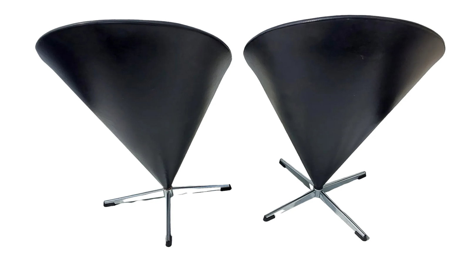 Verner Panton Attributed Mid-Century Modern 1980s Vintage Cone Chairs - 3