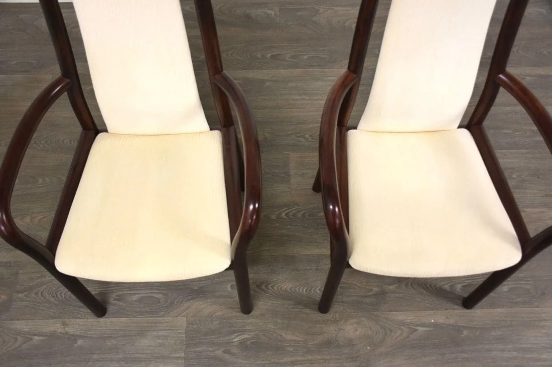 1970s Rosewood Color Dining Arm Chairs by Boltinge - a Pair - 5