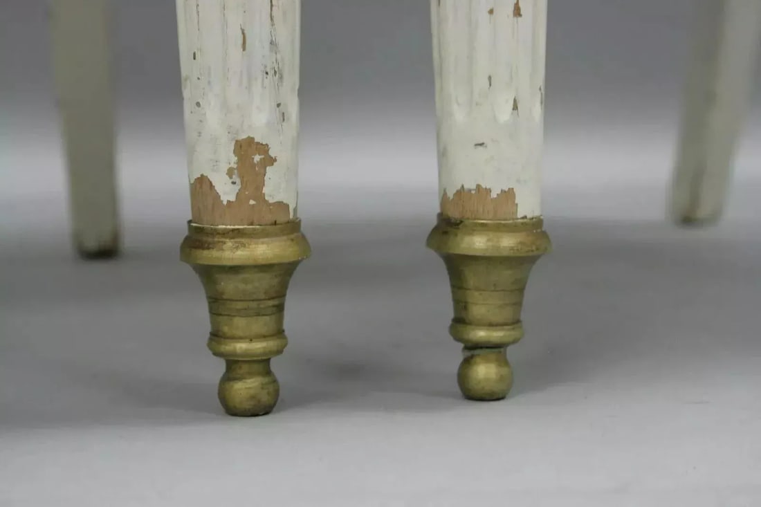 Early 20th Century Antique French Empire Neoclassical Style Brass Harp Lyre Side Chairs - a Pair - 9