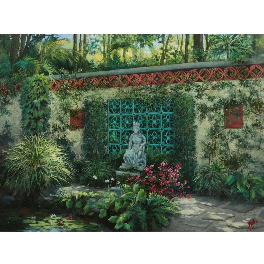 The Society of the 4 Arts Chinese Garden Framed Print by Evelyn Wallace - 4