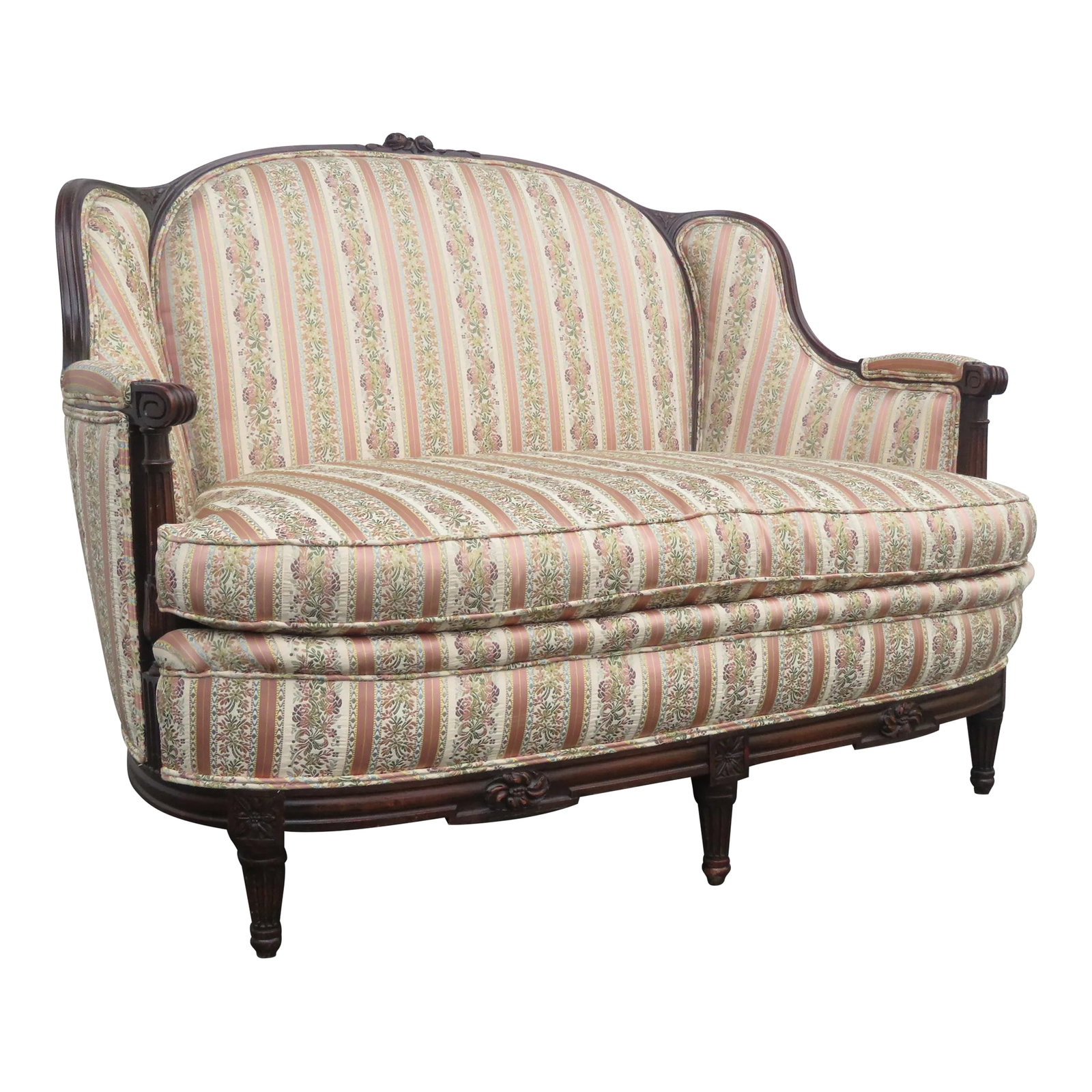 Early 1900s Carved Large Deep Settee Loveseat (1 of 12)