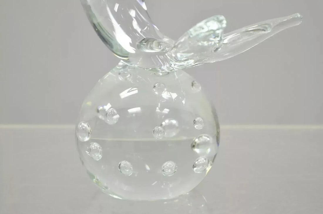 Royal Gallery Italian Crystal Glass 12" Dolphin Fish Sculpture Murano Style - 5