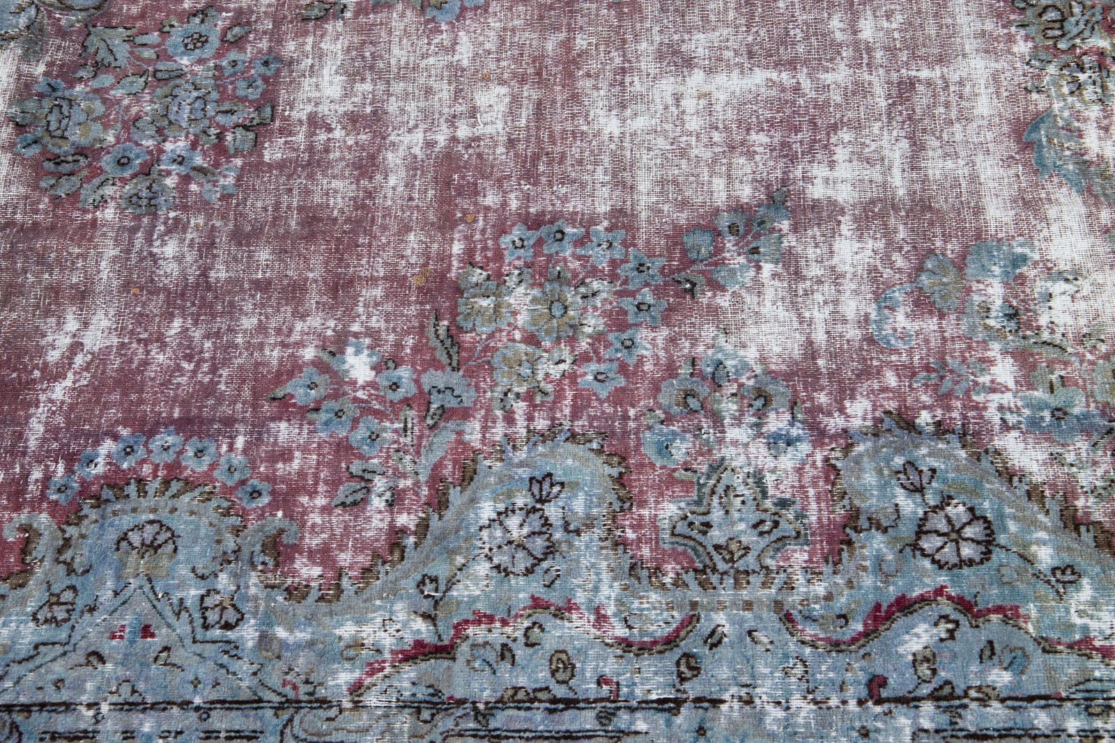Mid-20th Century Vintage Distrssed Wool Rug 10 X 13 - 11