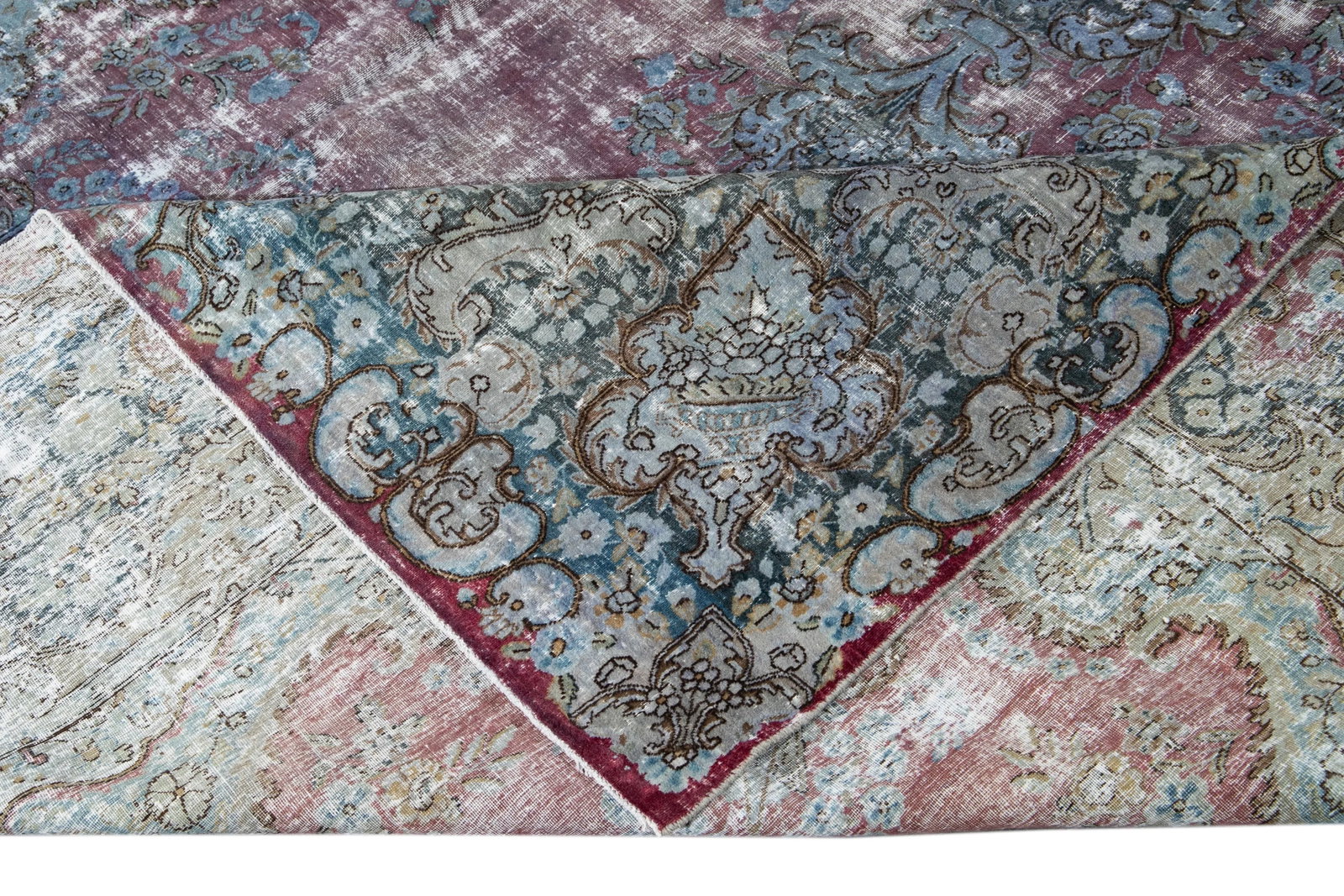 Mid-20th Century Vintage Distrssed Wool Rug 10 X 13 - 3