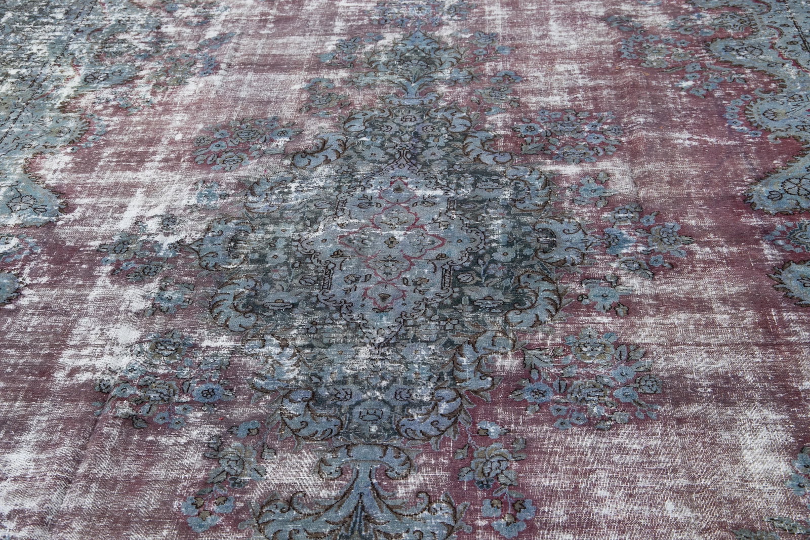 Mid-20th Century Vintage Distrssed Wool Rug 10 X 13 - 8