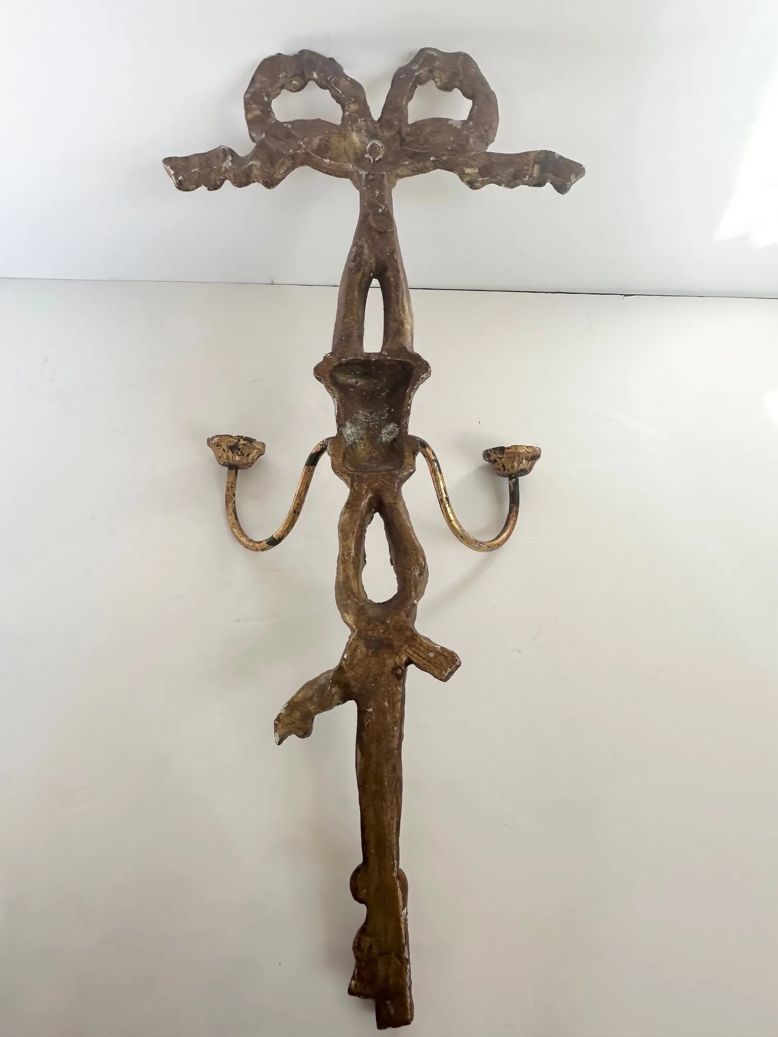 Bow Motif French Candle Sconces -A Pair - 2