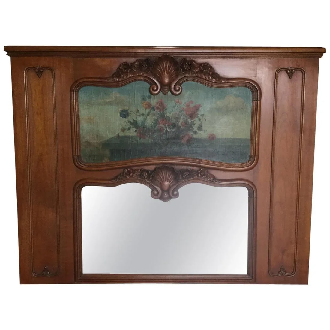 Antique French Trumeau Mirror - 8