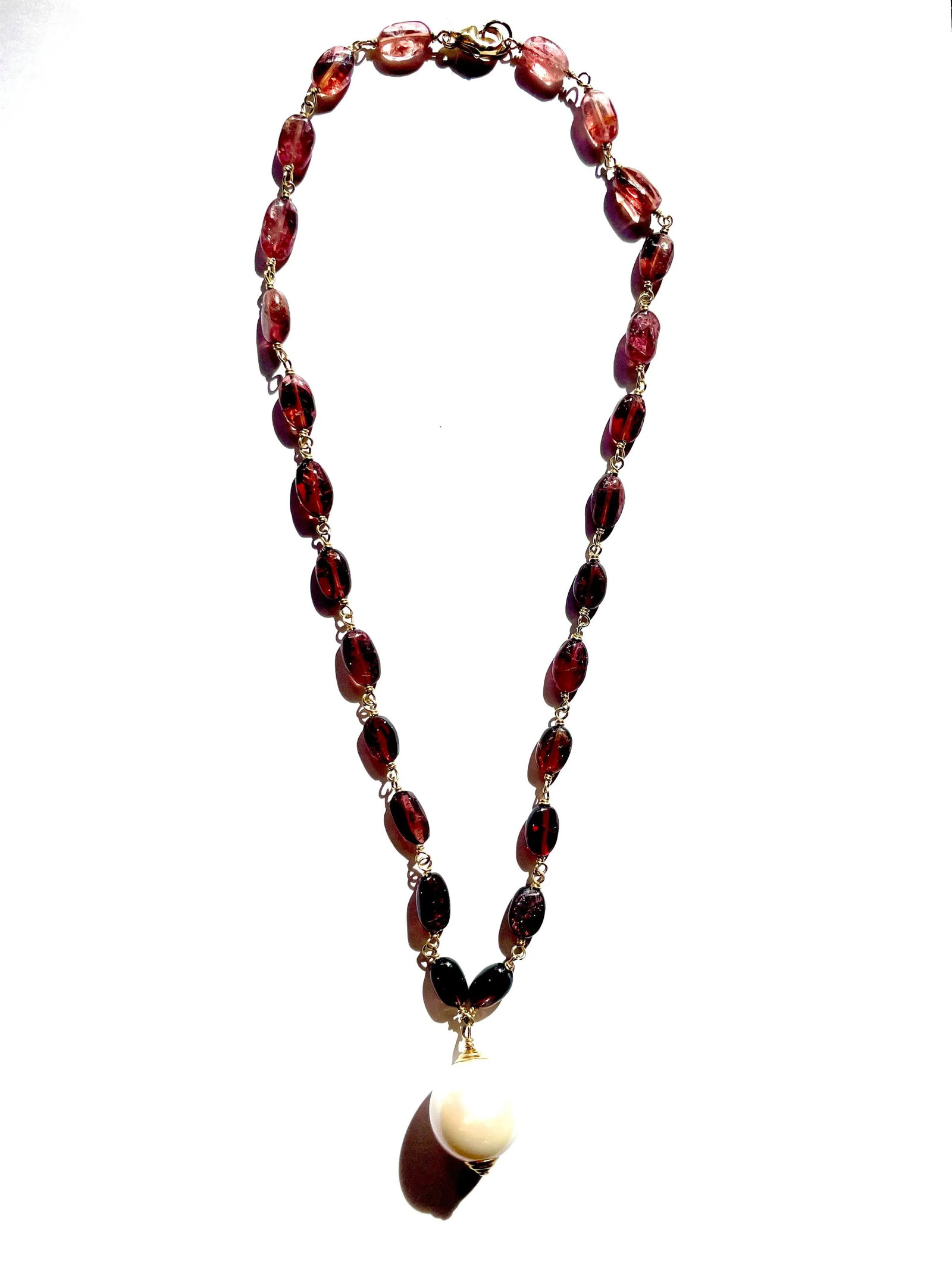 Pink Tourmalines With 18 MM South Sea Pearl Necklace - 2