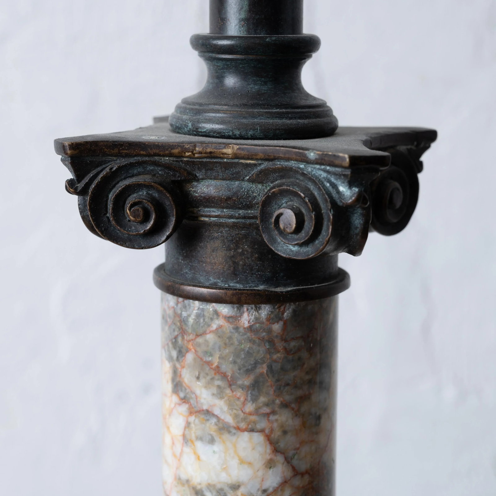 Theodore Alexander Bronze & Marble Column Lamp - 3