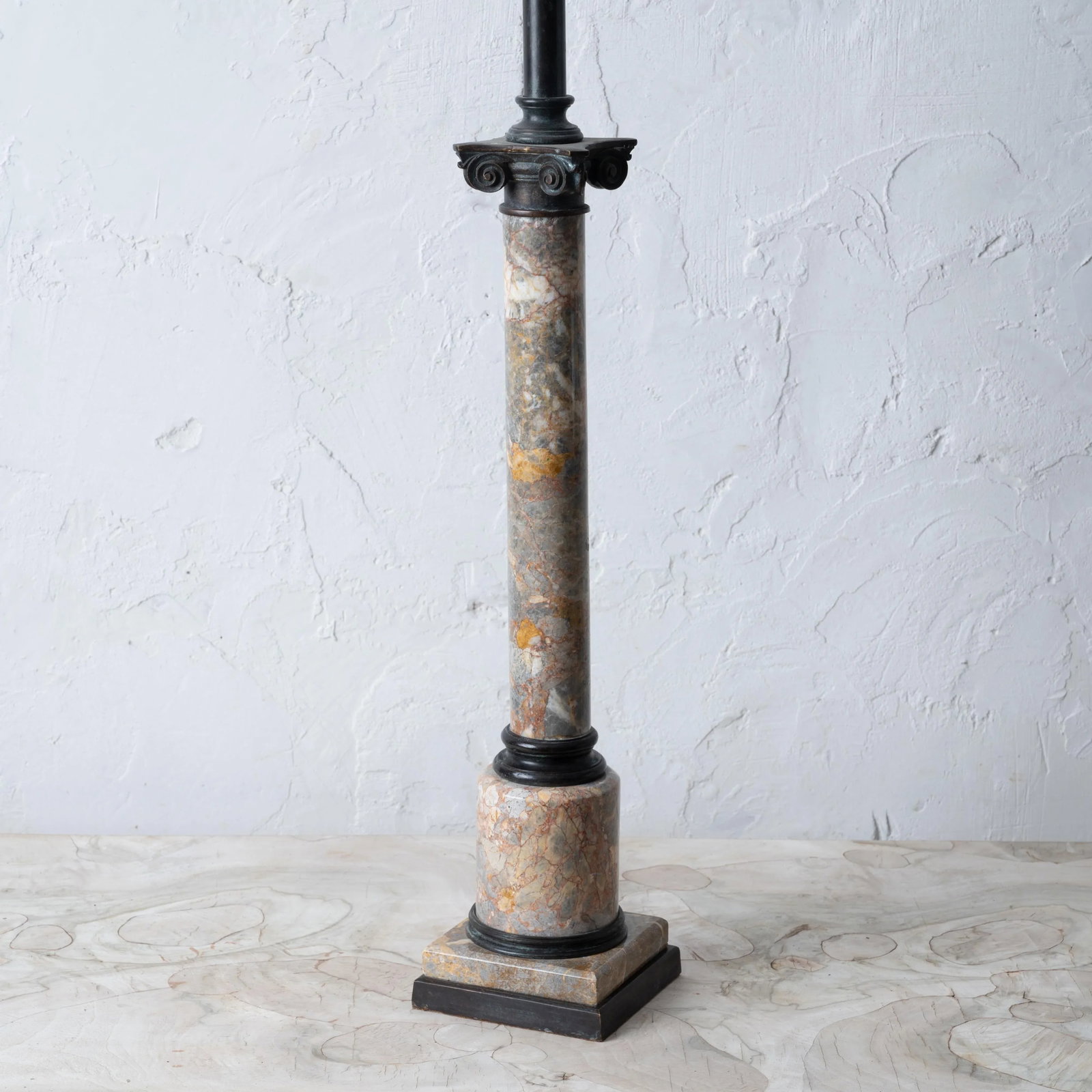 Theodore Alexander Bronze & Marble Column Lamp - 4