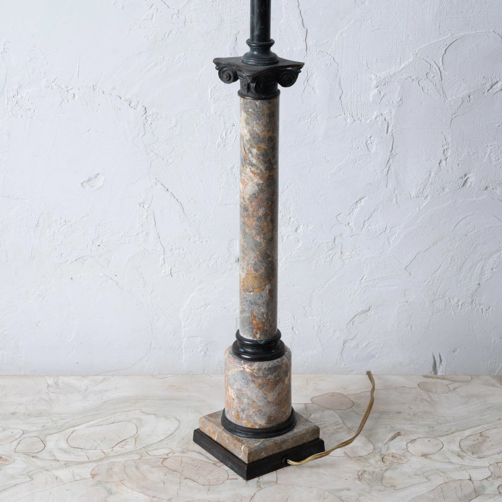 Theodore Alexander Bronze & Marble Column Lamp - 6
