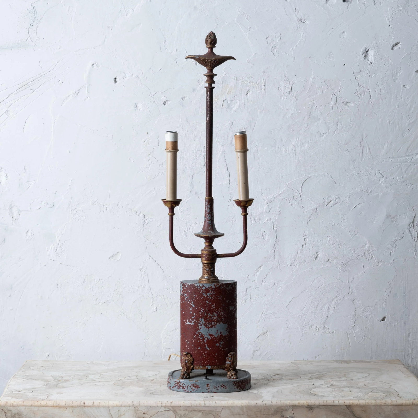 Distressed Tole Bouillotte Lamp - 10