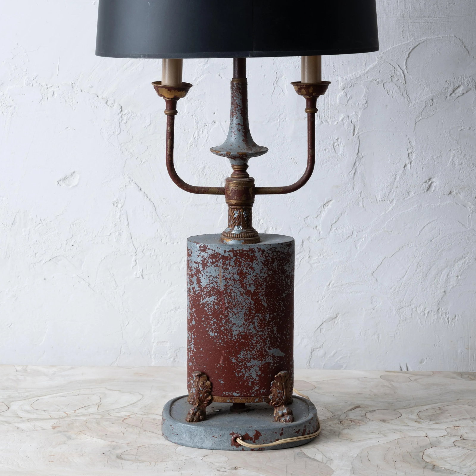 Distressed Tole Bouillotte Lamp - 3