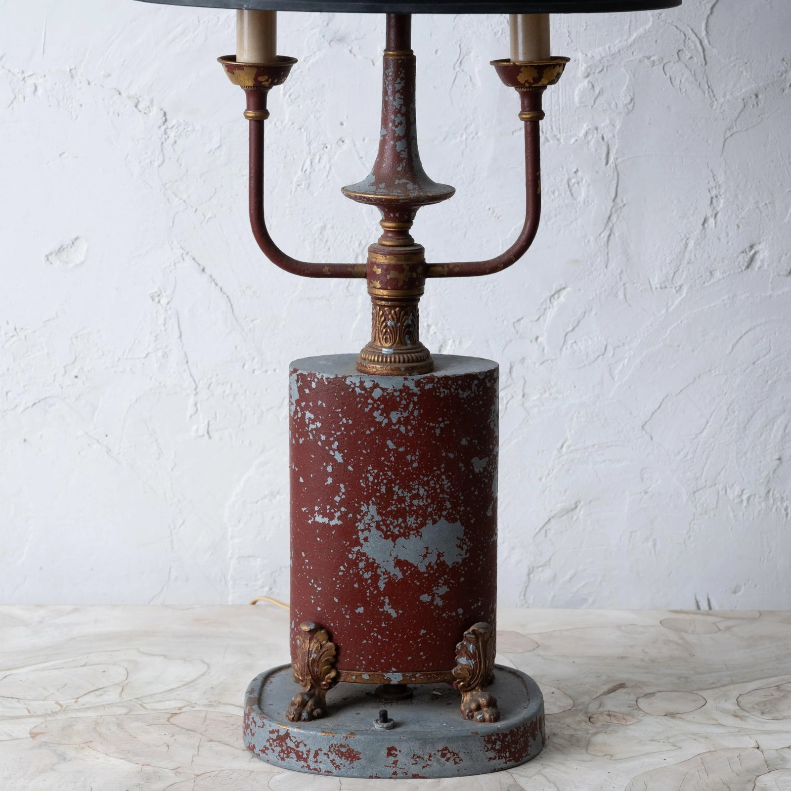 Distressed Tole Bouillotte Lamp - 4