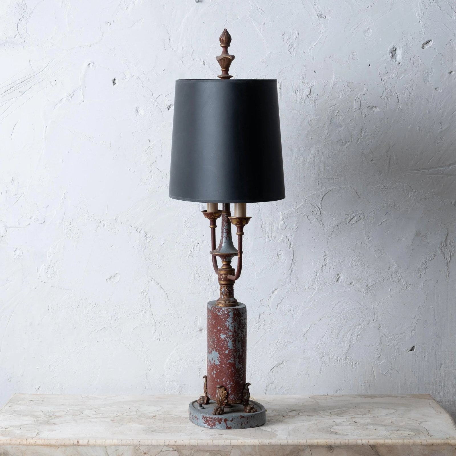 Distressed Tole Bouillotte Lamp - 7
