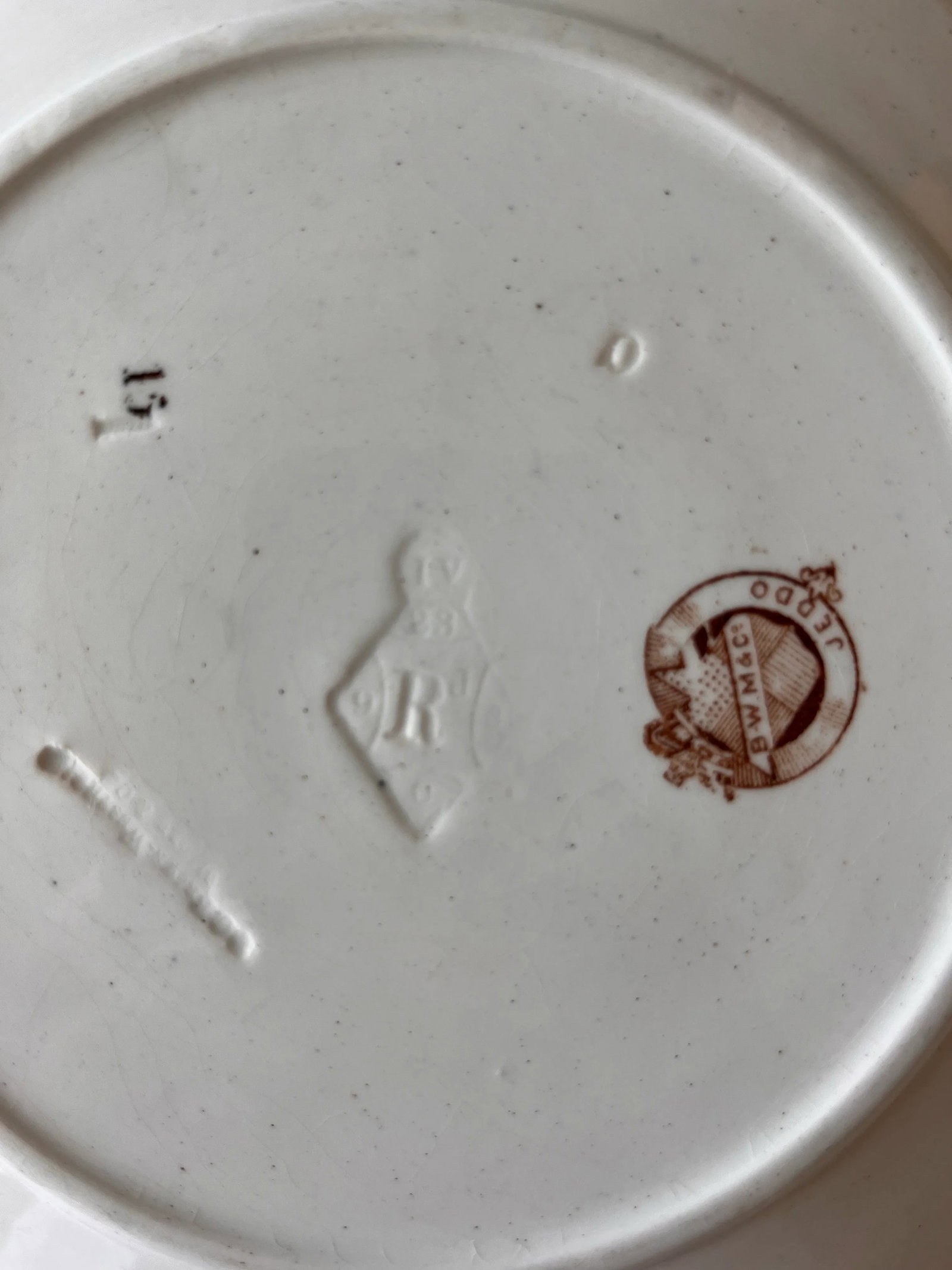 Set of 8 Antique Brown Transfer Salad Plates by Brown-Westhead, Moore & Co - 6