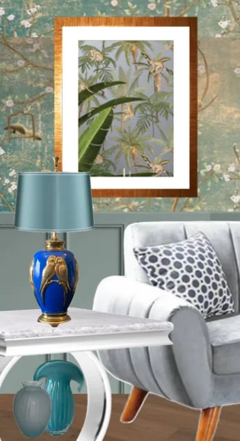 Vintage Brass Lamp: Love Birds Relief Design - 5