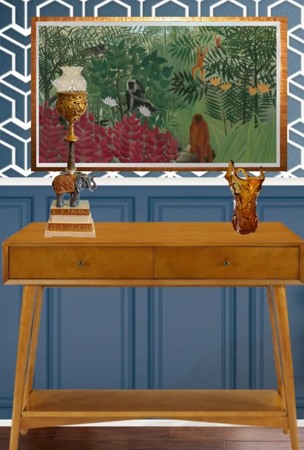 Vintage Elephant Obelisk Torchiere Lamp - 10