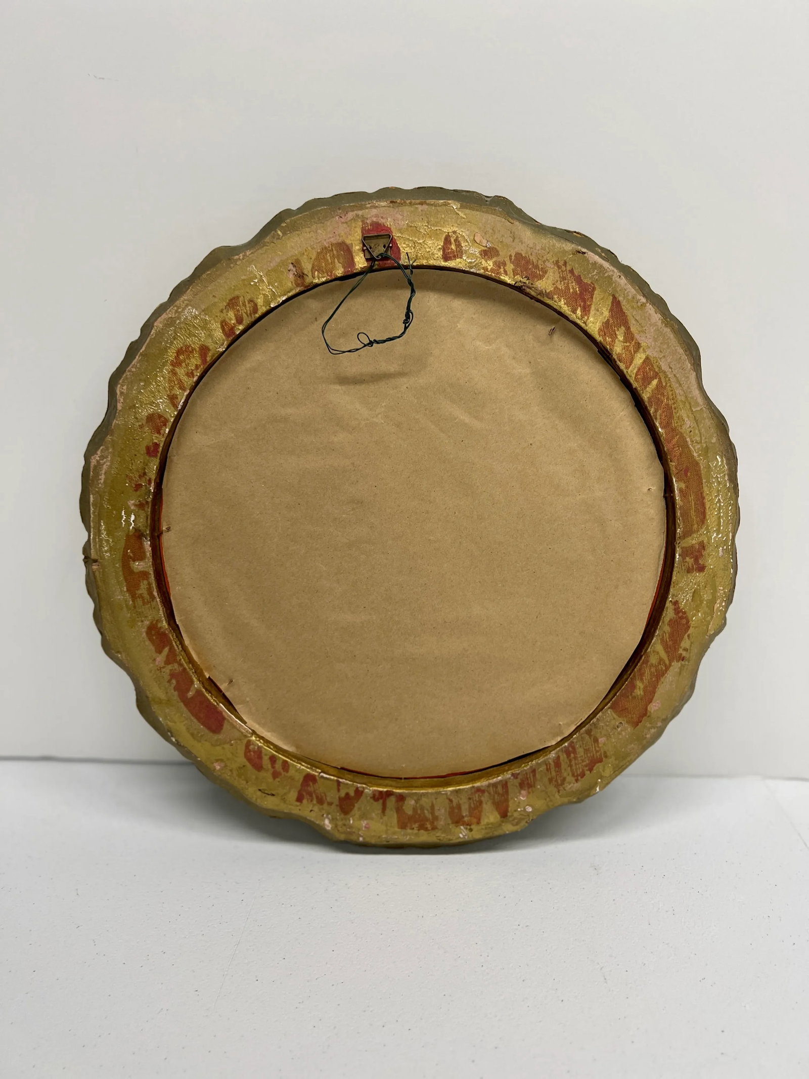 Vintage Italian Carved Gilt Wood Shell Wall Mirror 16" - 5
