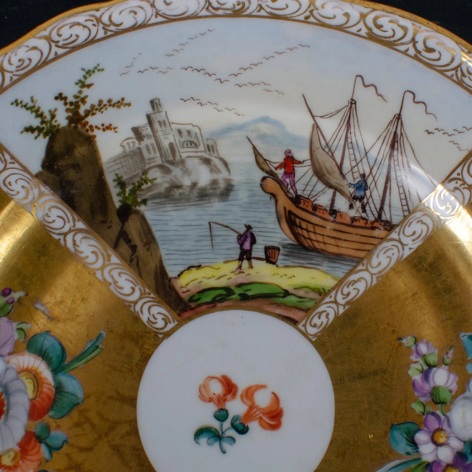 18th Century Meissen Plates Kauffahrtei Scenes - a Pair - 5
