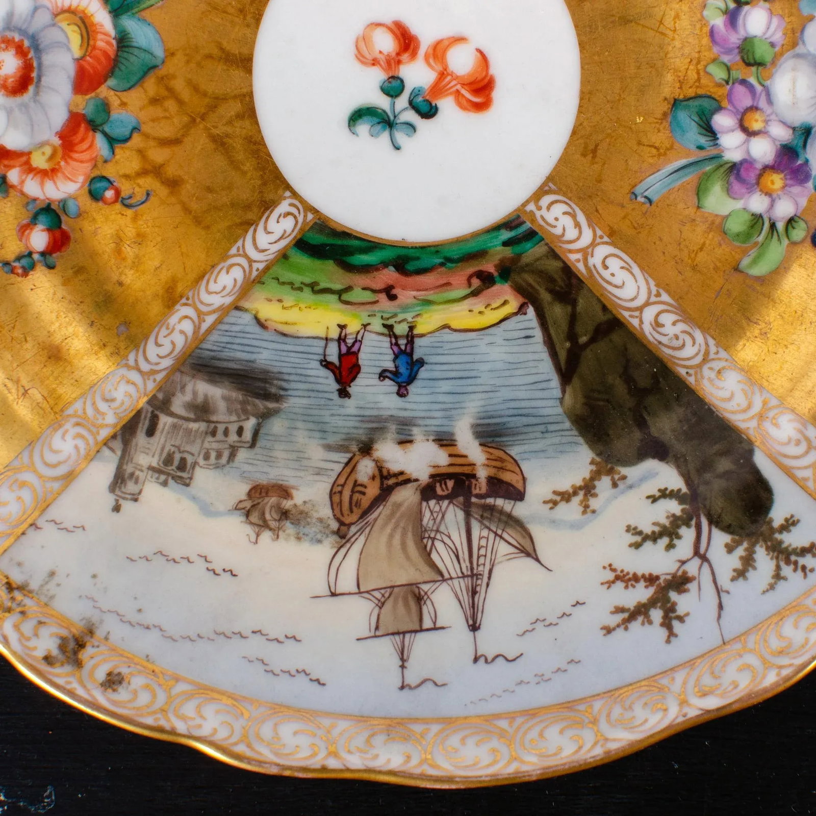 18th Century Meissen Plates Kauffahrtei Scenes - a Pair - 6