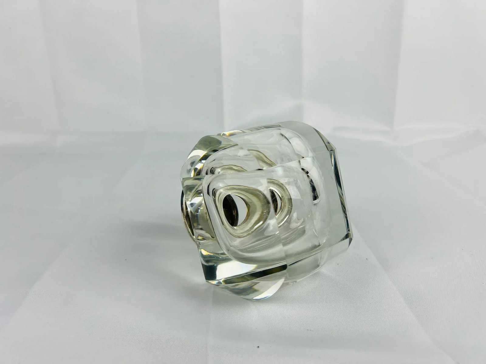 Adie Brothers Ltd, Sterling Silver & Crystal Vanity Jar or Inkwell C. 1955 - 5