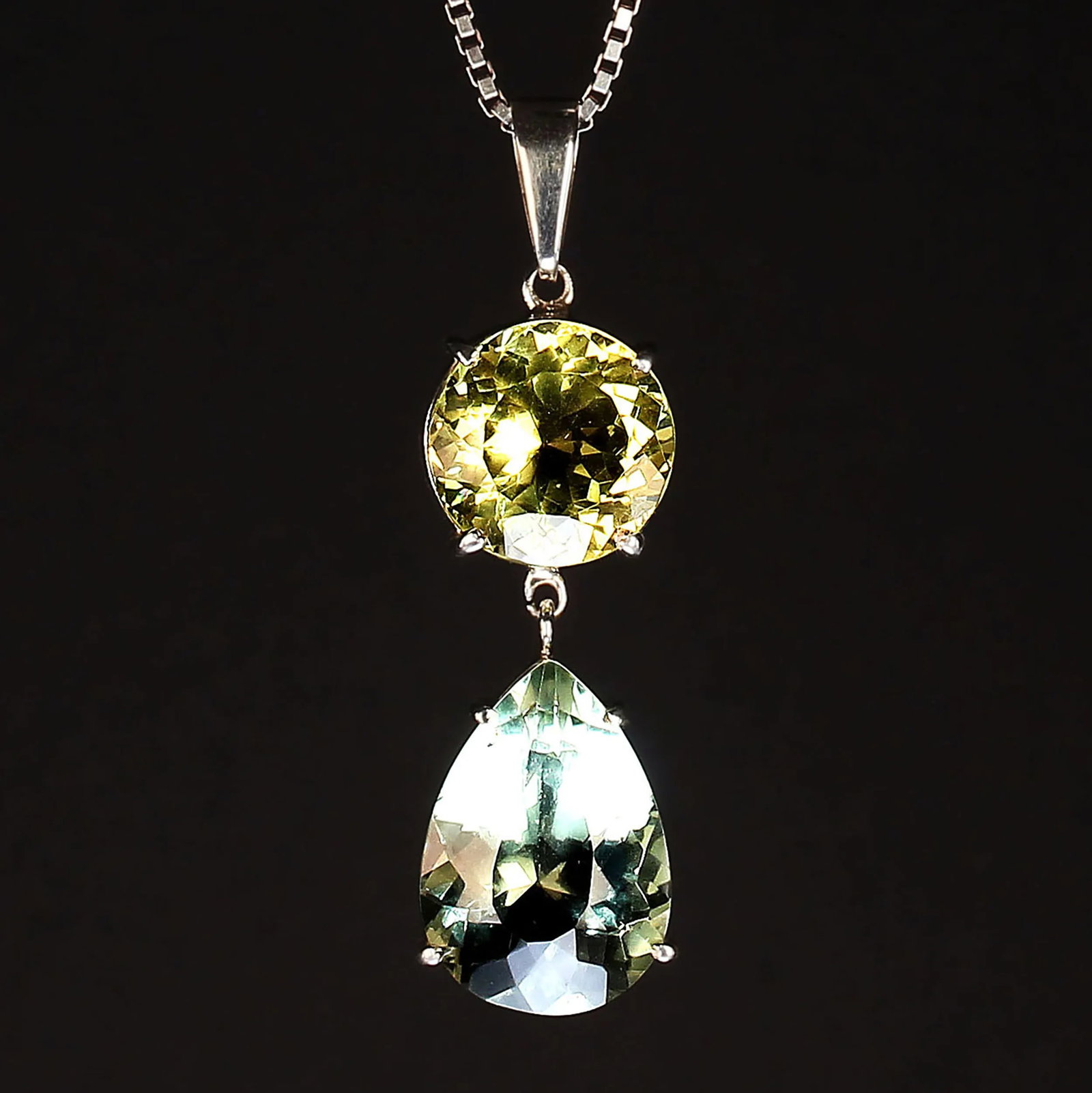 Brazilian Gemstone Pendant From Lemon Quartz and Praziolite - 5