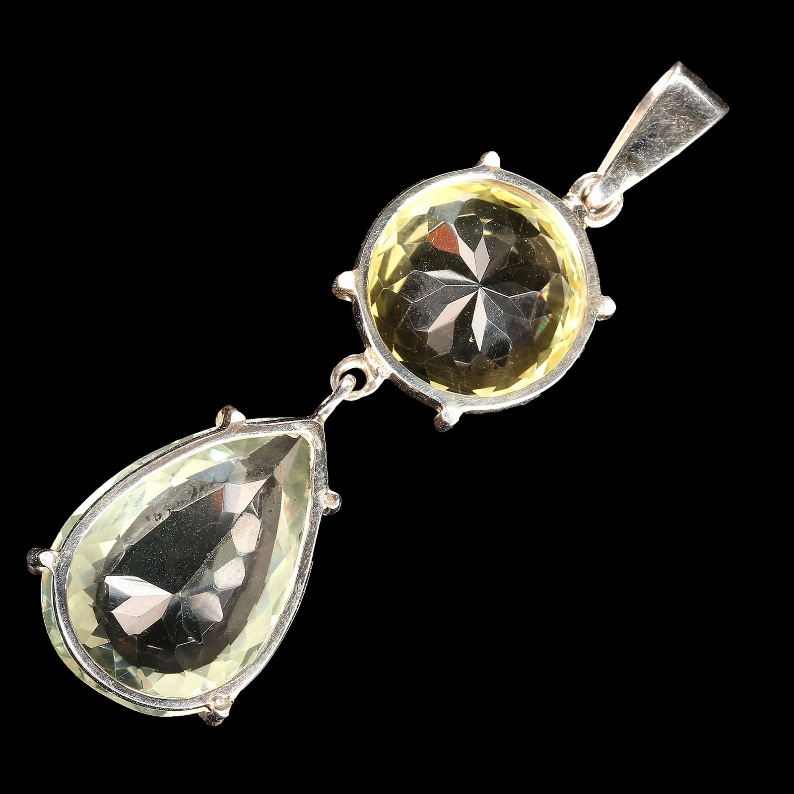 Brazilian Gemstone Pendant From Lemon Quartz and Praziolite - 6