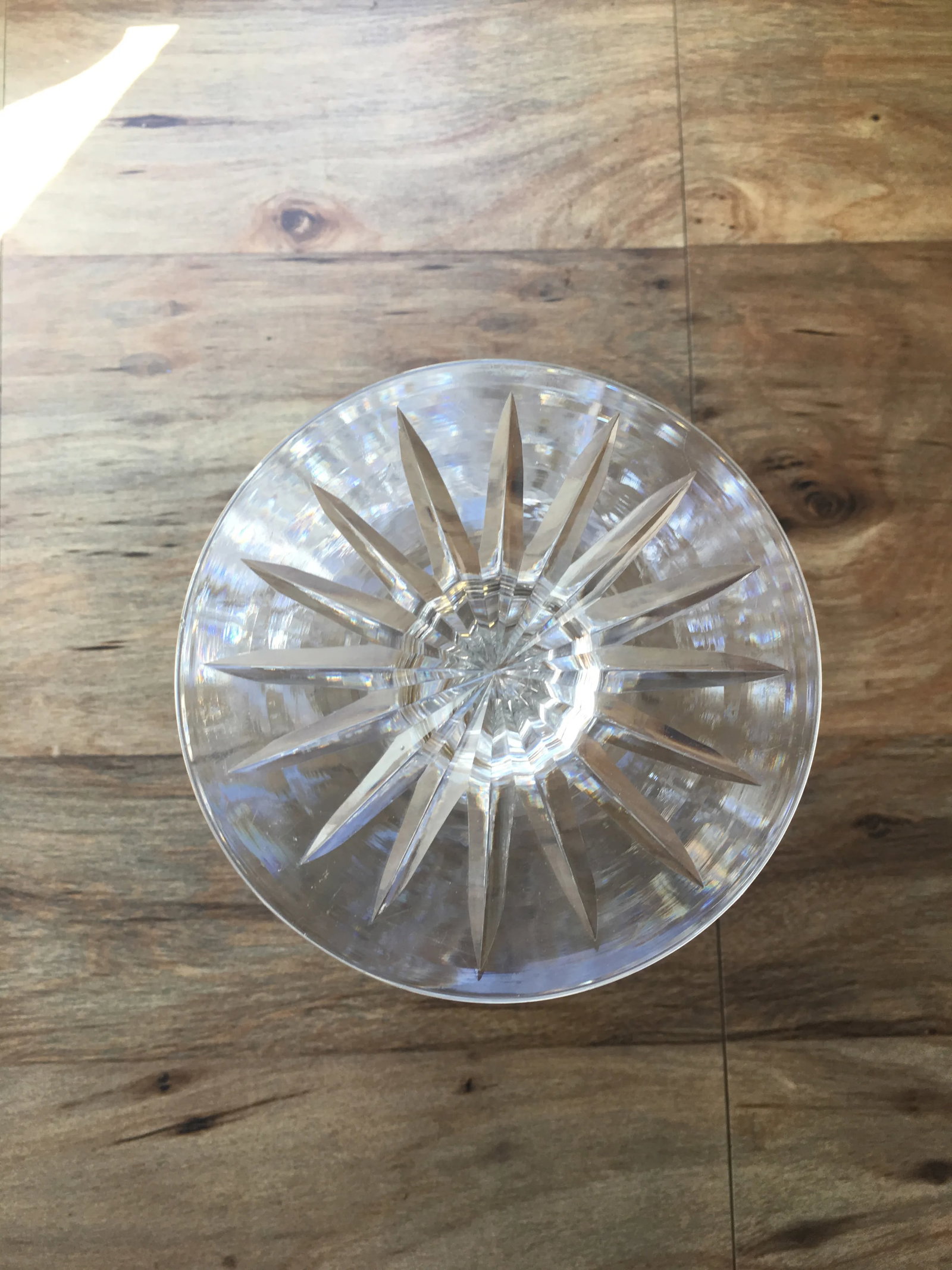 Vintage Cut Crystal Compote Intricate Design Air Bubble Stem - 5