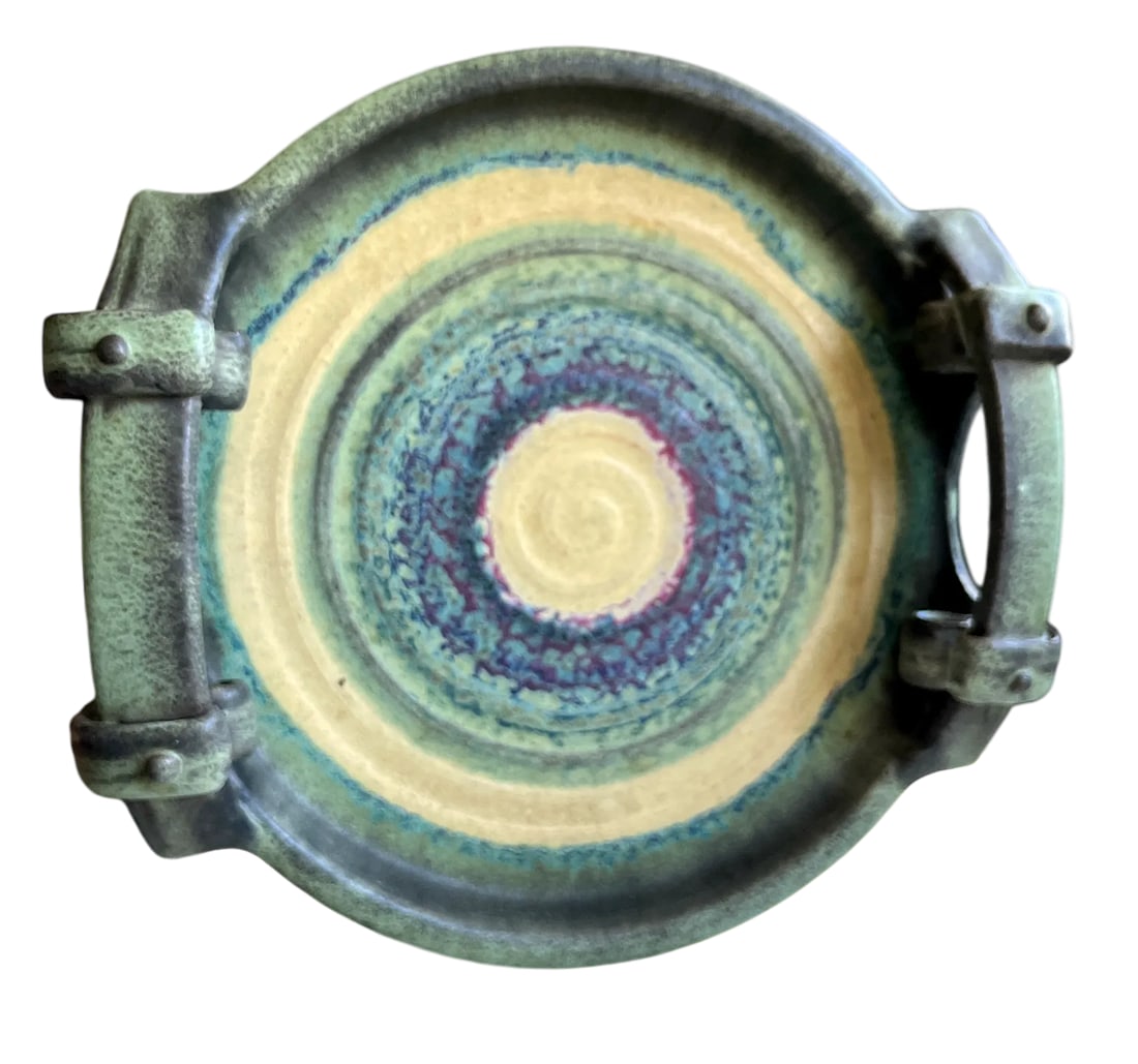 Handmade Greek Studio Ceramic Art Tray by Christos Tsimbourlas - 6