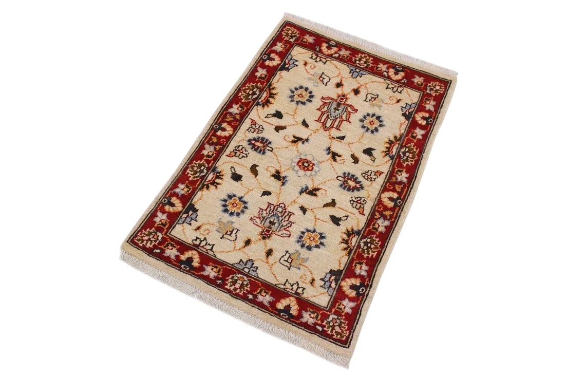 1990s Boho Chic 1990s Vintage Floral Ziegler Kafkaz Wool Rug - 2' * 2'11'' - 2
