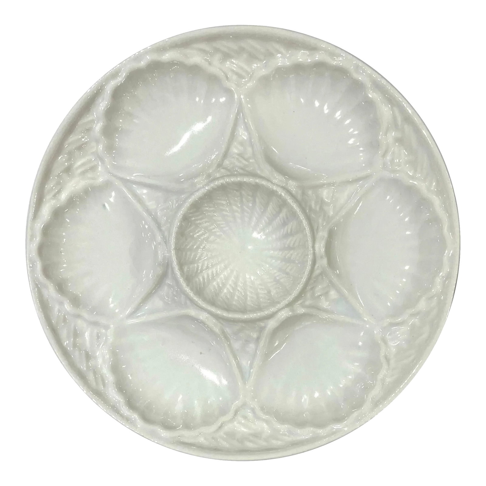 Mid 20th Century White Oyster Plate by California Pottery (1 of 8)