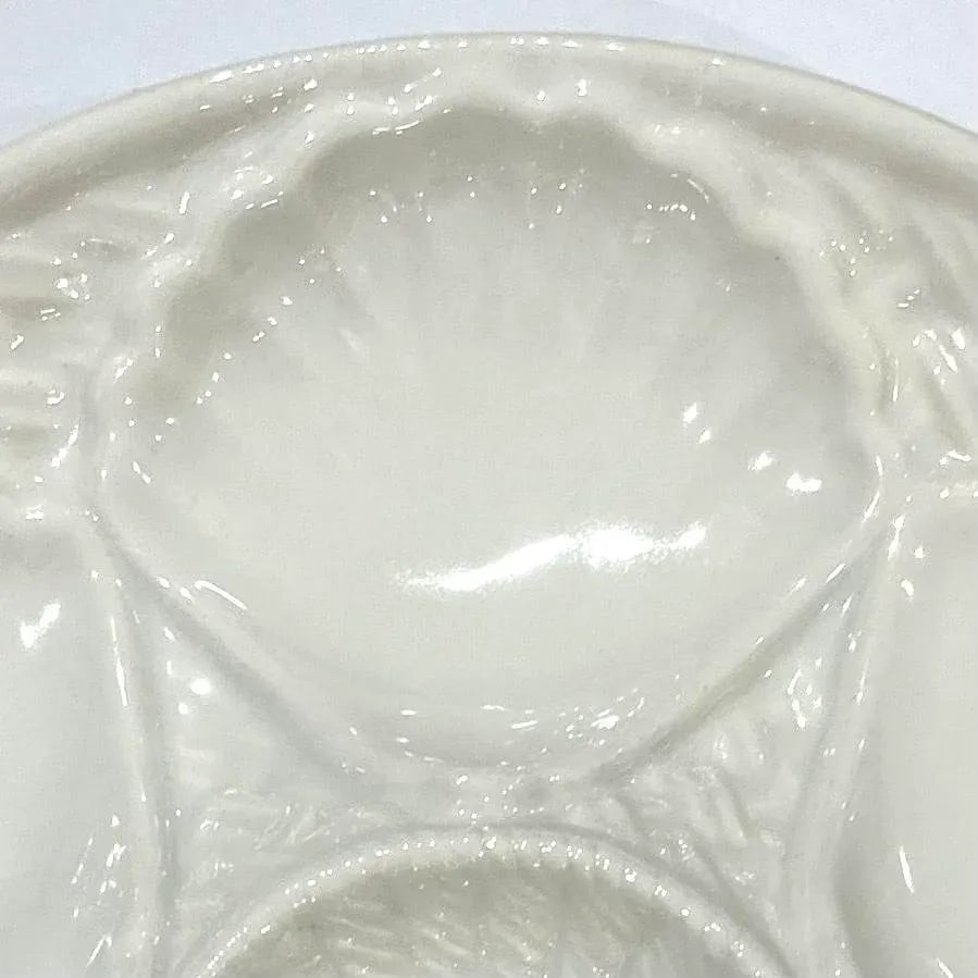 Mid 20th Century White Oyster Plate by California Pottery - 2