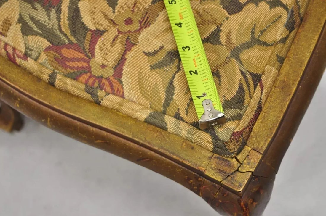Early 20th Century Antique Victorian Art Nouveau Gold Giltwood Hand Painted Settee 2 Piece Parlor Se - 9
