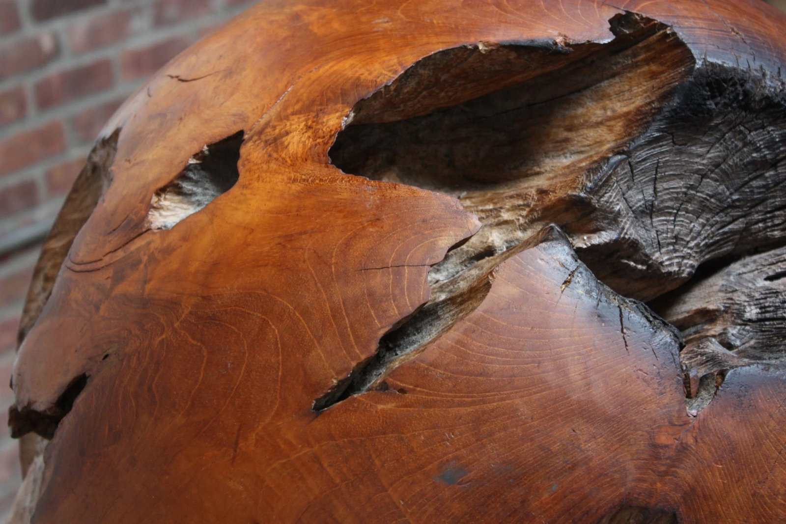 Large Midcentury Redwood Burl Sphere Sculpture - 12