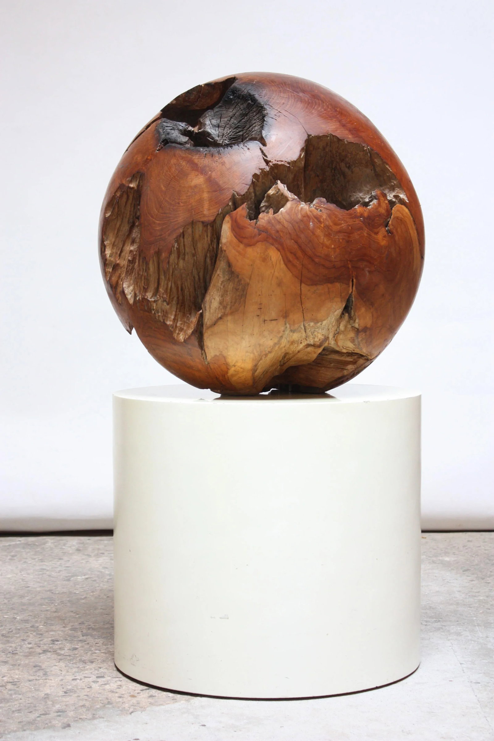 Large Midcentury Redwood Burl Sphere Sculpture - 13