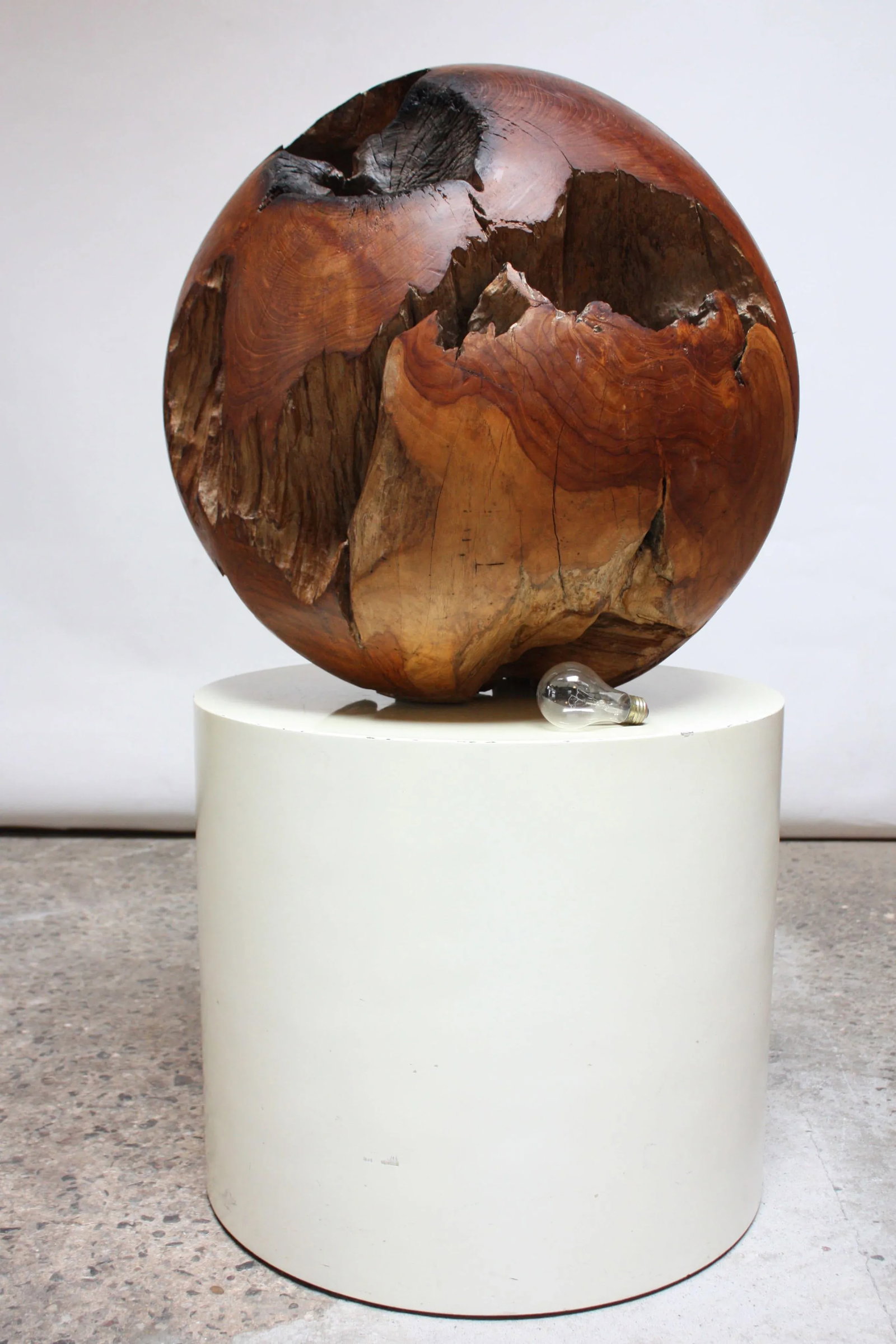Large Midcentury Redwood Burl Sphere Sculpture - 2