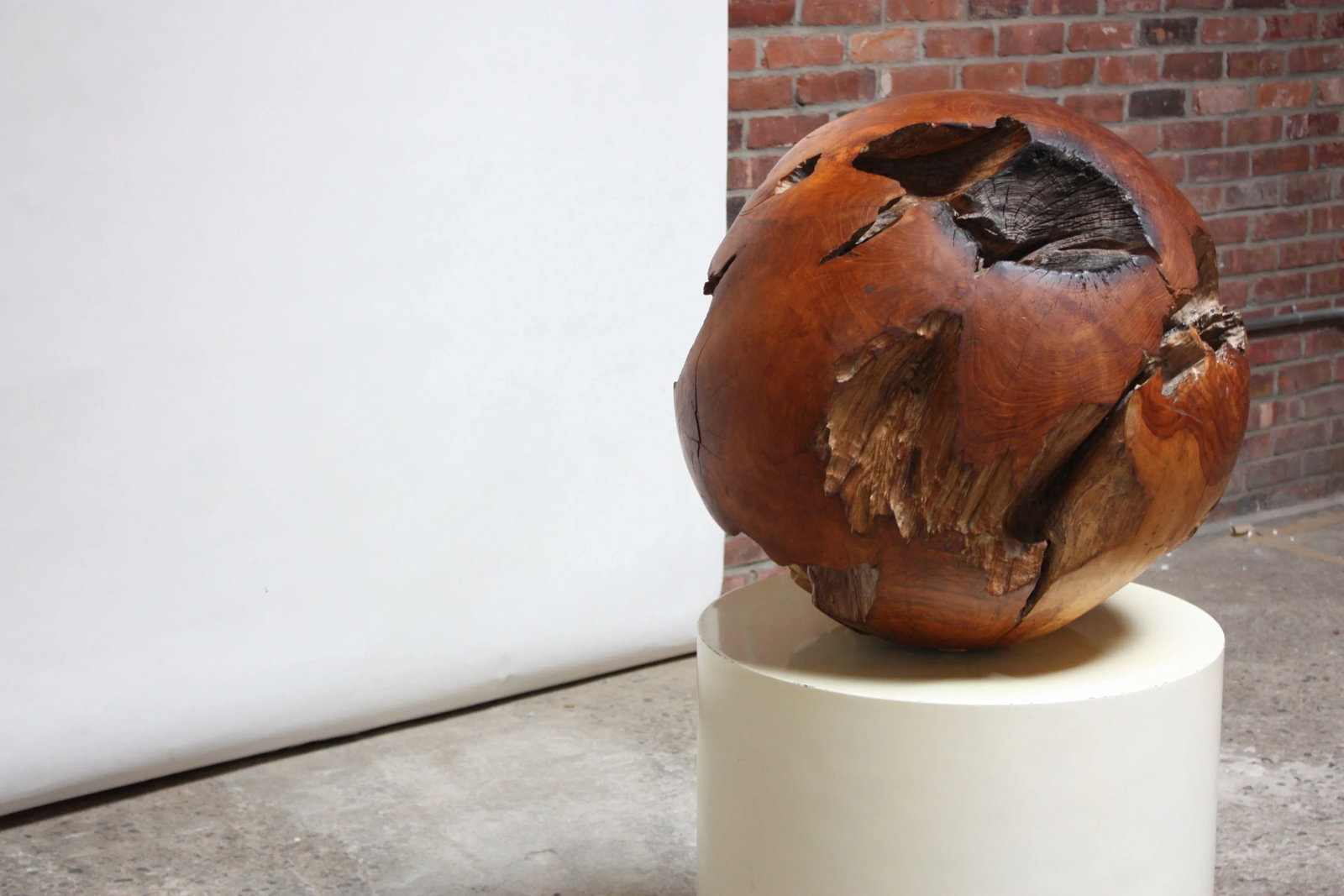 Large Midcentury Redwood Burl Sphere Sculpture - 3