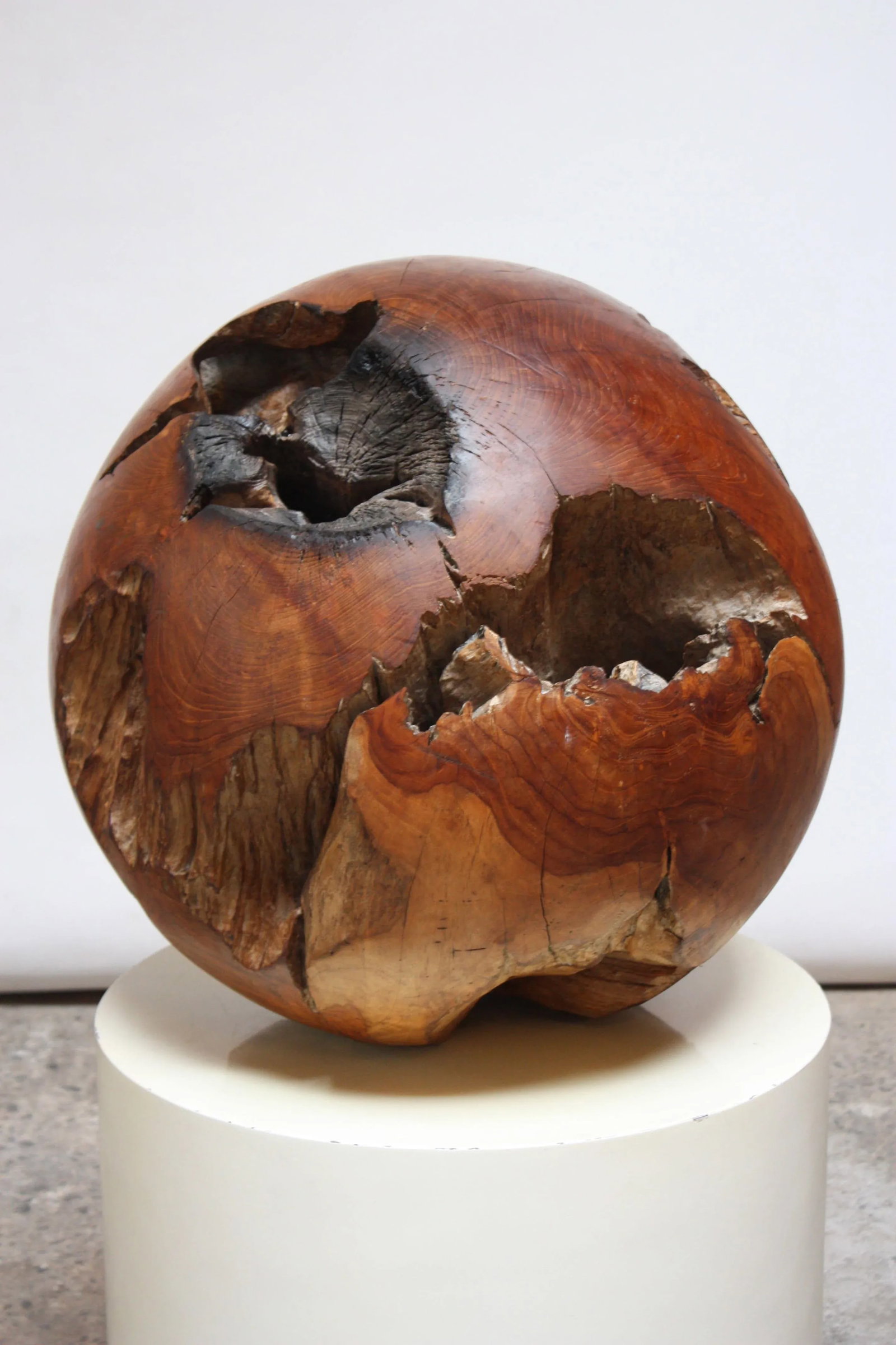 Large Midcentury Redwood Burl Sphere Sculpture - 4