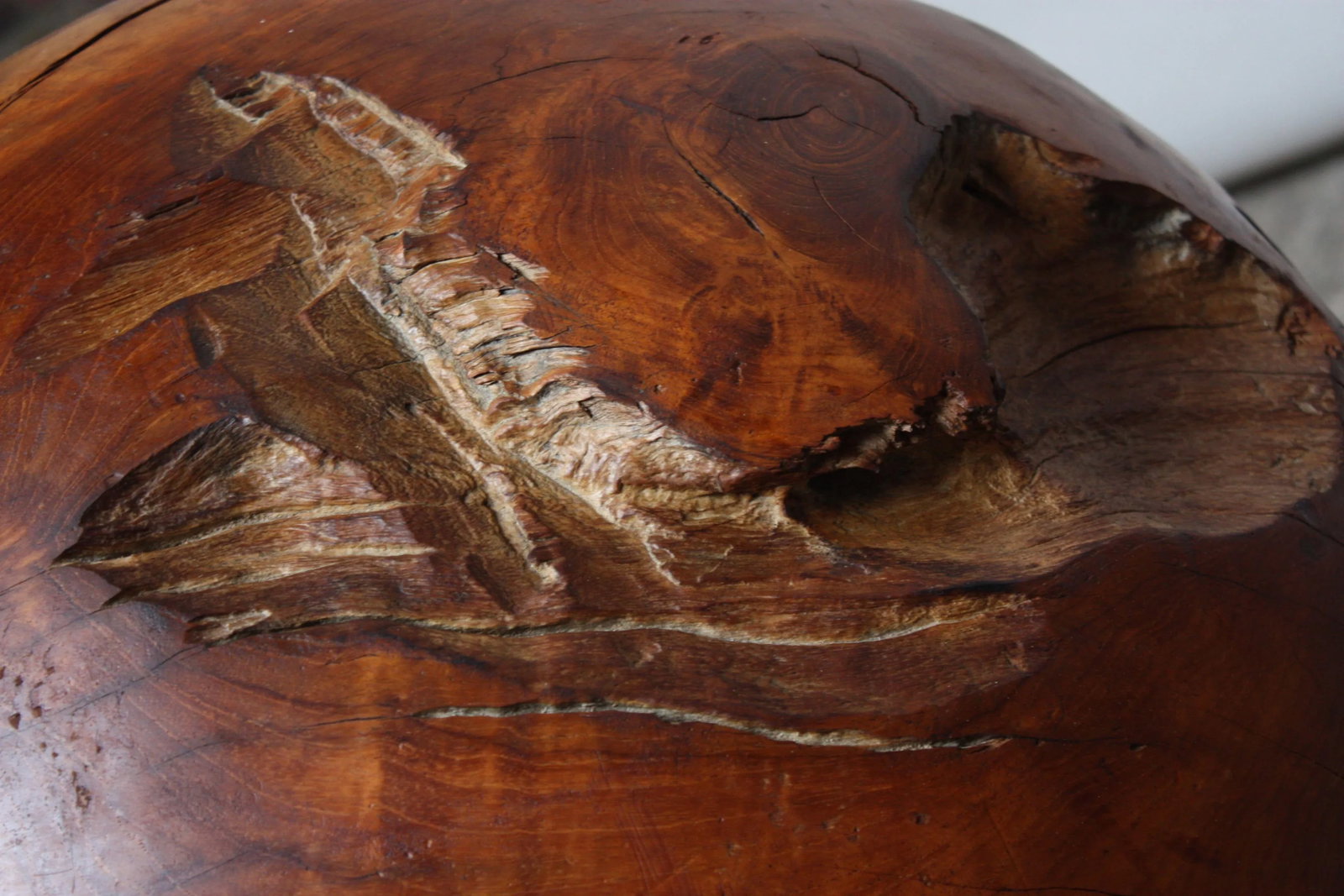 Large Midcentury Redwood Burl Sphere Sculpture - 9