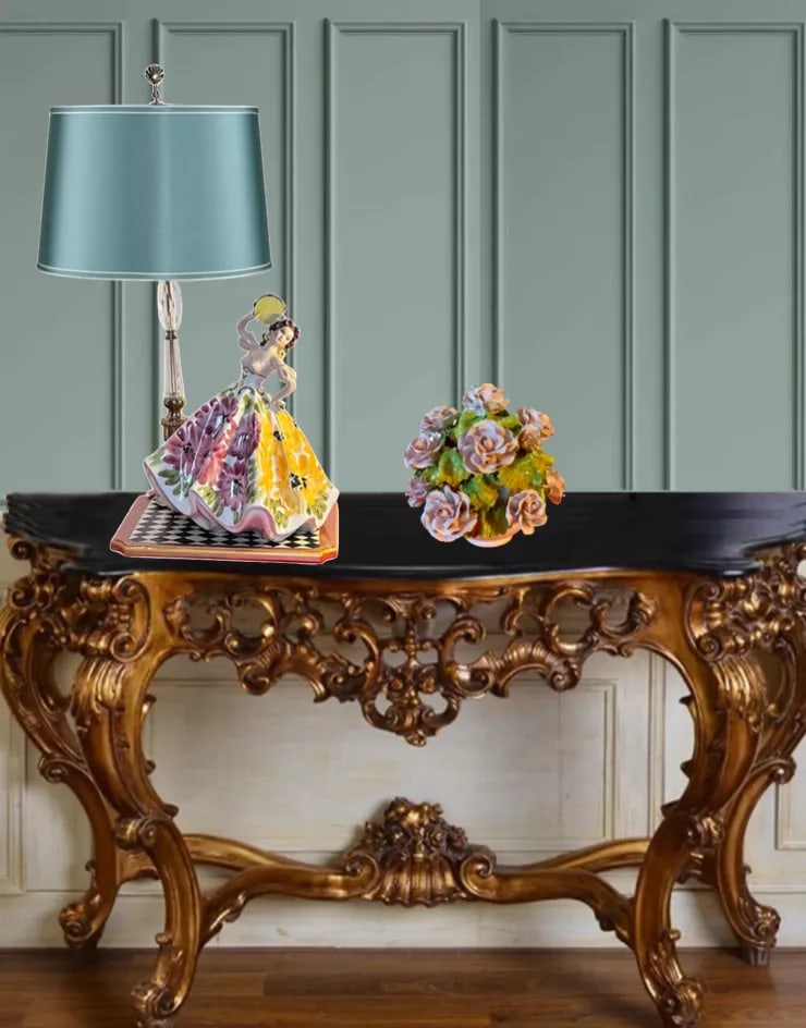 Mid-Century Giovanni Girardi Porcelain Figurine Dancing Gypsy Table Lamp - 11