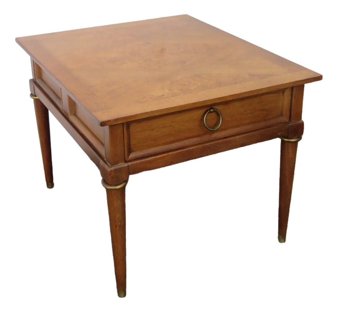 American of Martinsville Mid Century Modern Side End Lamp Table 5977: This gorgeous Side Table is made of wood, solid wood, and veneer. The Table was made by American of Martinsville, and it is stamped. It has mid century modern silhouettes, gorgeous details, it has
