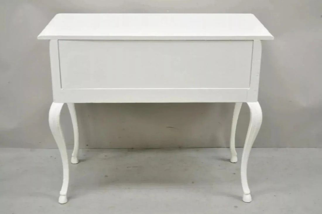 Vintage Baker French Country Regency Hoof Foot White One Drawer Console Table - 12