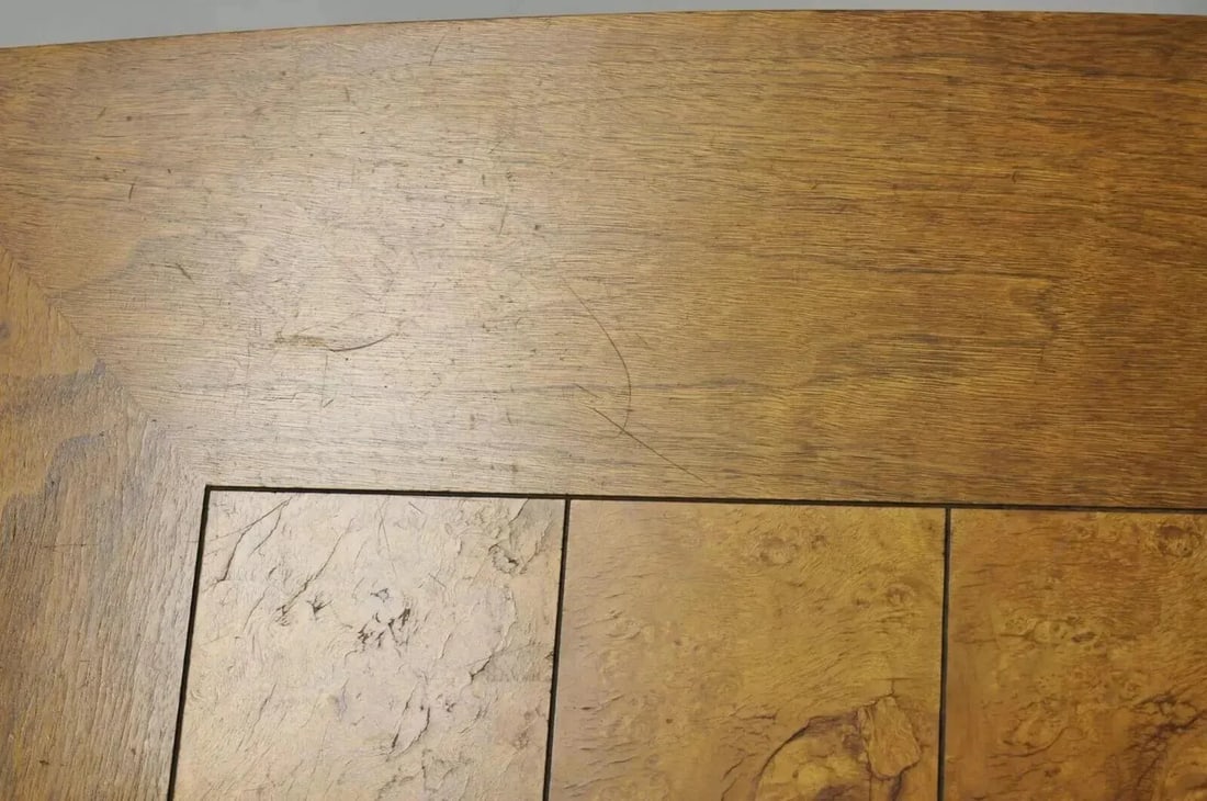 Lane Mid Century Modern Walnut 2 Drawer Lamp End Table With Burlwood Inlay Top - 8