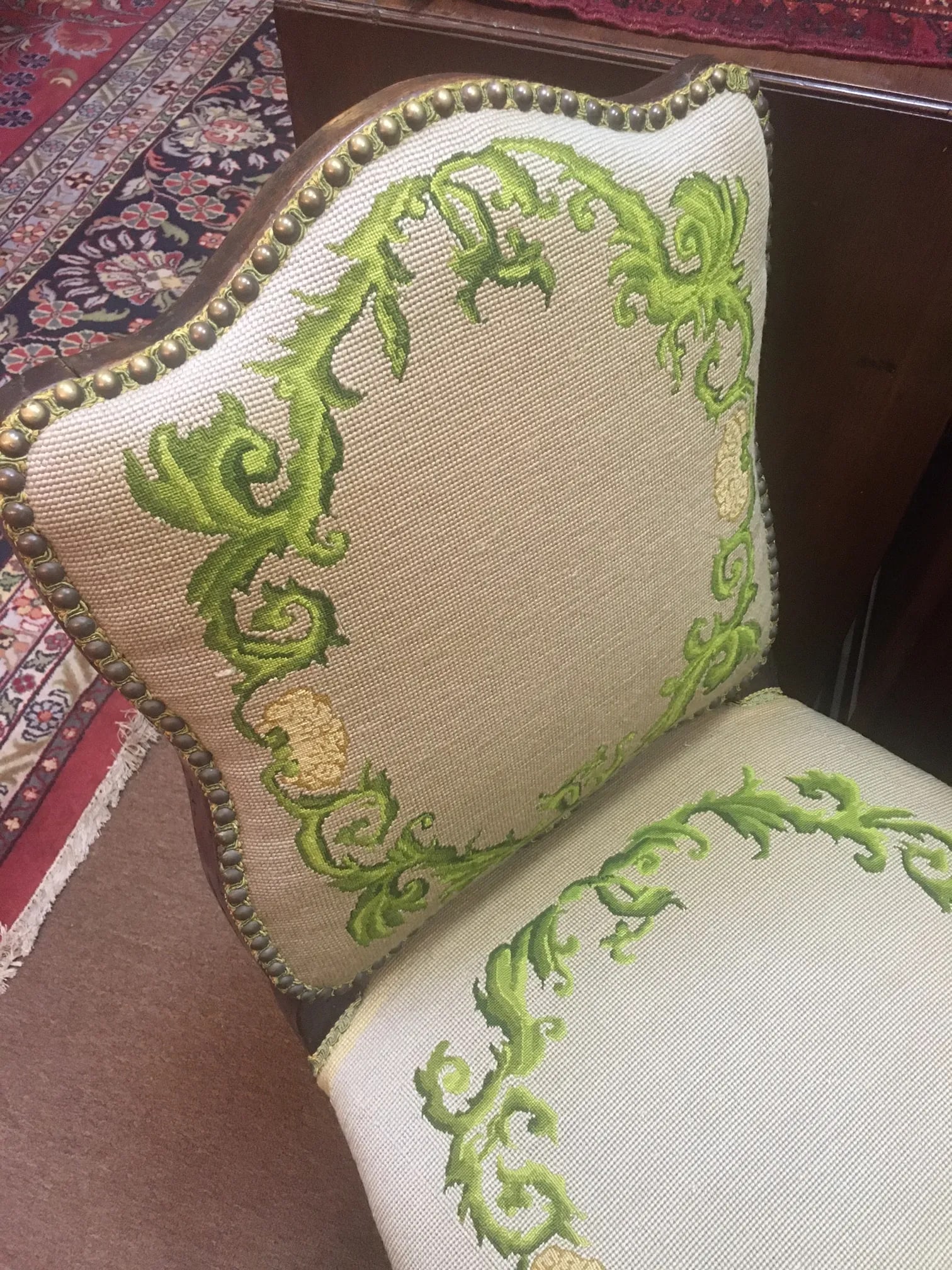 Early 1800s Regency Walnut Side Chair Side Chair With Needlepoint Upholstery - 11