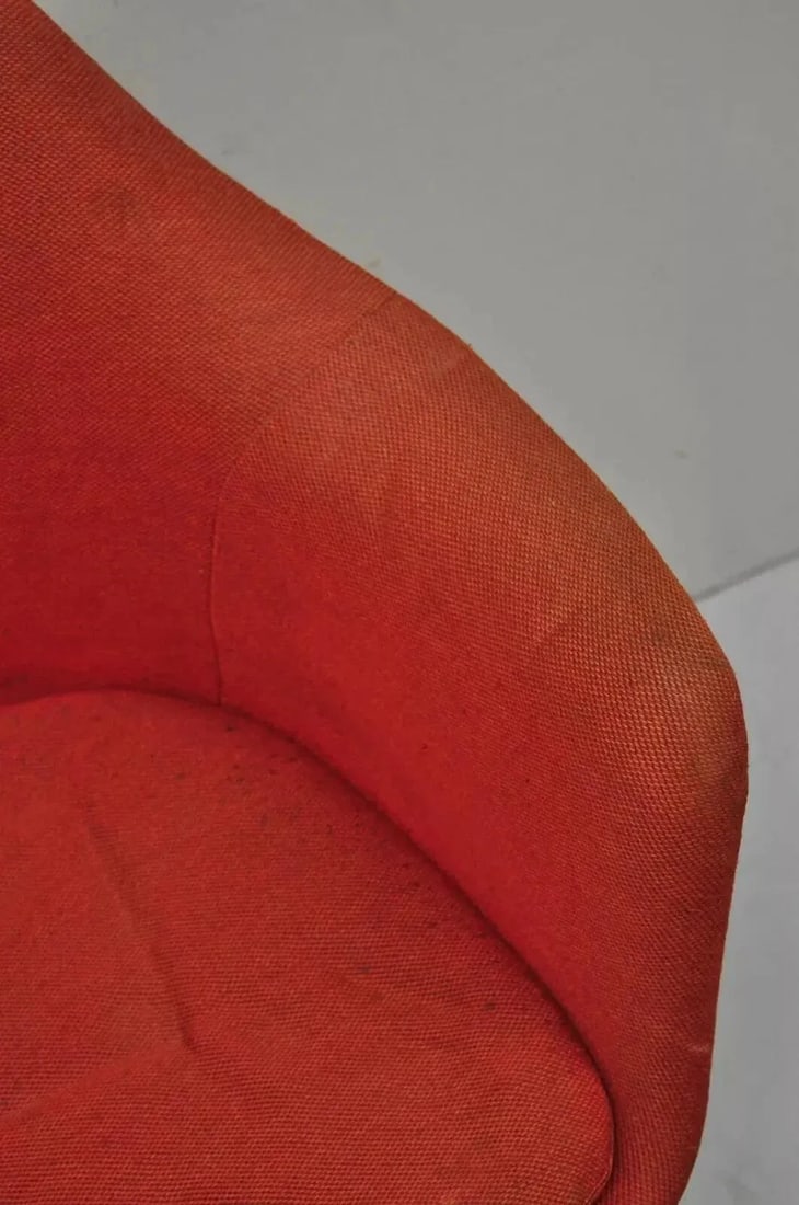 Mid 20th Century Vintage Knoll Eero Saarinen Red Upholstered Fiberglass Tulip Arm Chair - 9